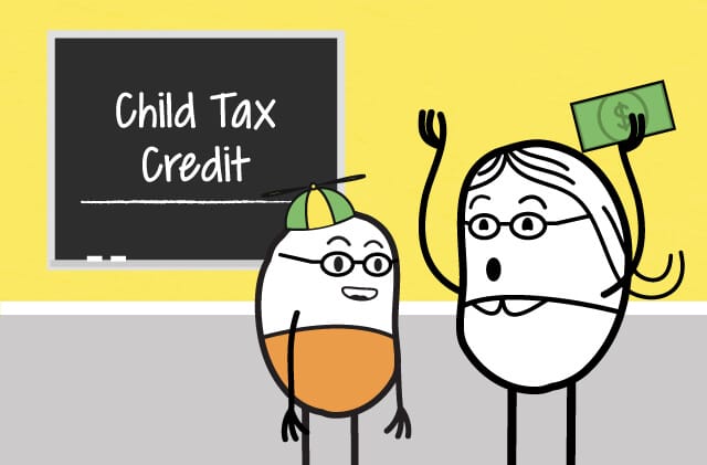 A mother happy to receive the child tax credit