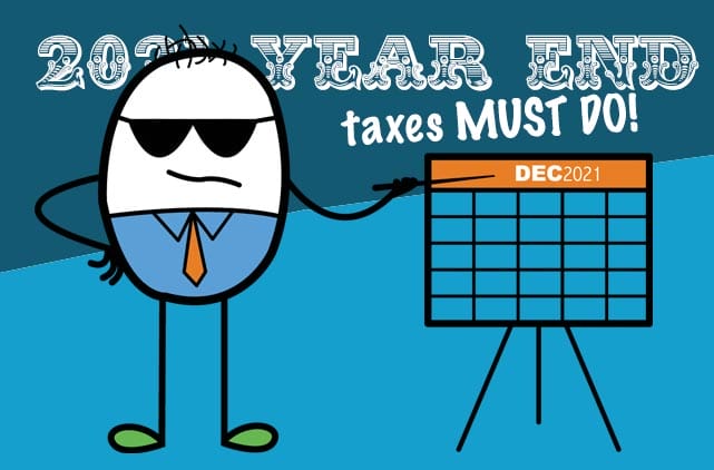 Graphic emphasizing December 2021 as the last month to complete taxes